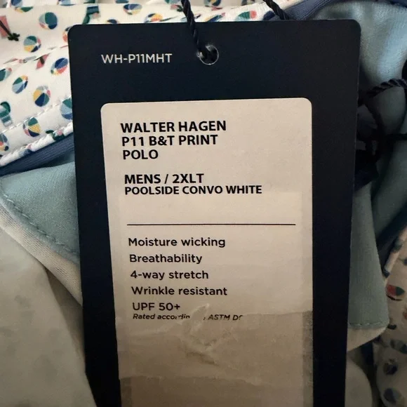 Men’s new Walter Hagen poolside convo white size XXLT 4 way stretch moisture - Picture 2 of 4